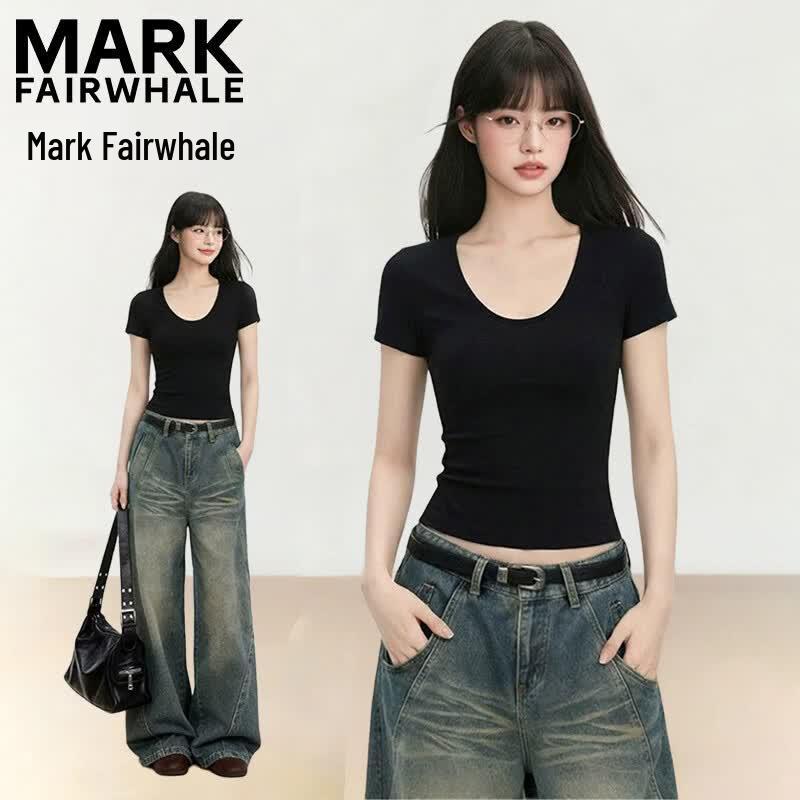 Women s U-Neck Short Sleeve Slim-Fit T-Shirt XL