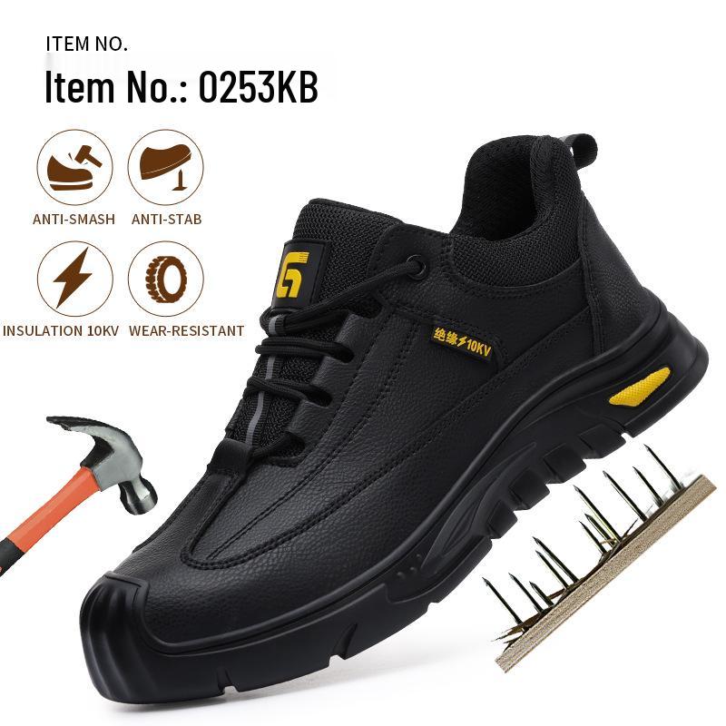 Men's Anti-Smash, Anti-Puncture Insulated Electrician Safety Shoes - Anti-Slip, Wear-Resistant, Comfortable Work Footwear