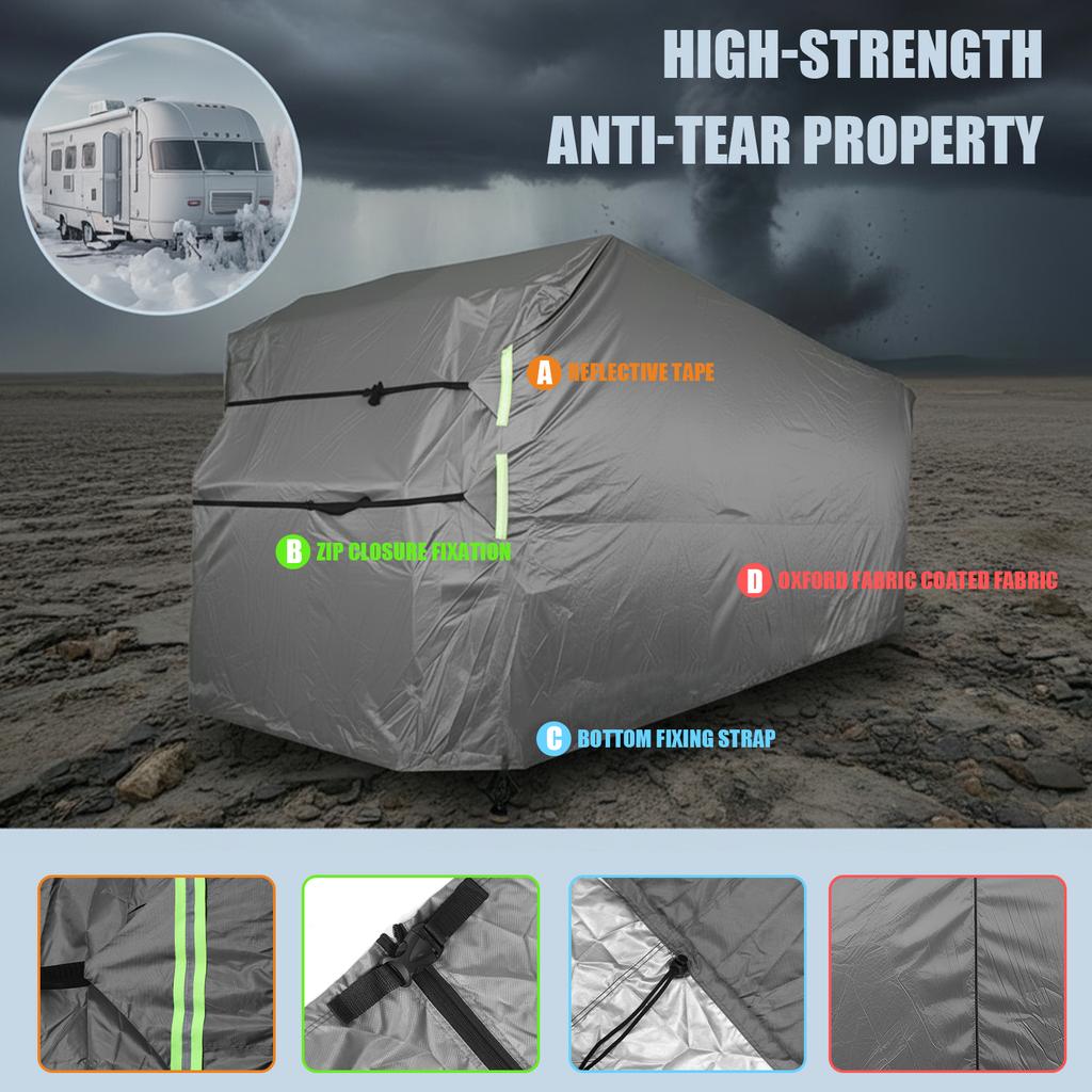 RV Protective Cover for Winter Snow Portable Motorhome Caravan Tarp Car Cover Foldable Protection Sunshade Trailer Tarpaulin