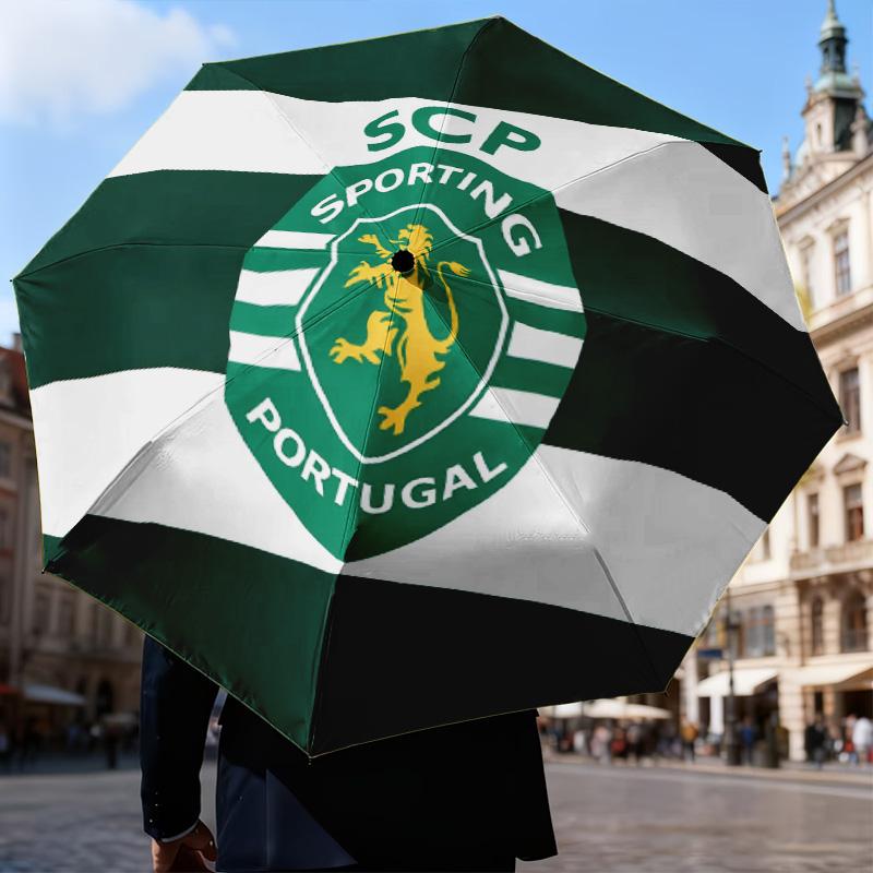 Sporting football Crest Automatic Folding Umbrella - 8-Rib Travel Umbrella with Auto Open/Close & Portable Gifts for holidays or birthdays