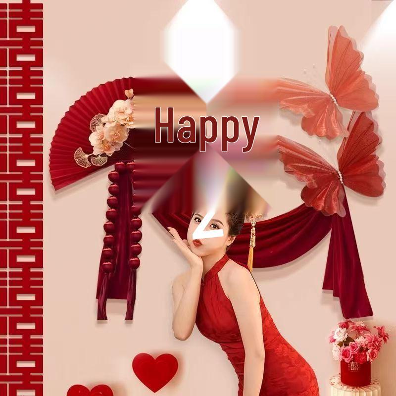 Elegant Wedding Room Decoration Set: Complete Bedroom & Bedside Table Arrangement