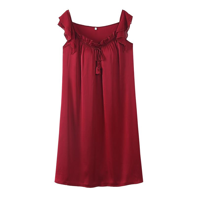 Couple Pajamas Female Summer Princess Wind Ice Silk Pajamas Wedding Red Suit Festive Gift Men's Loungewear