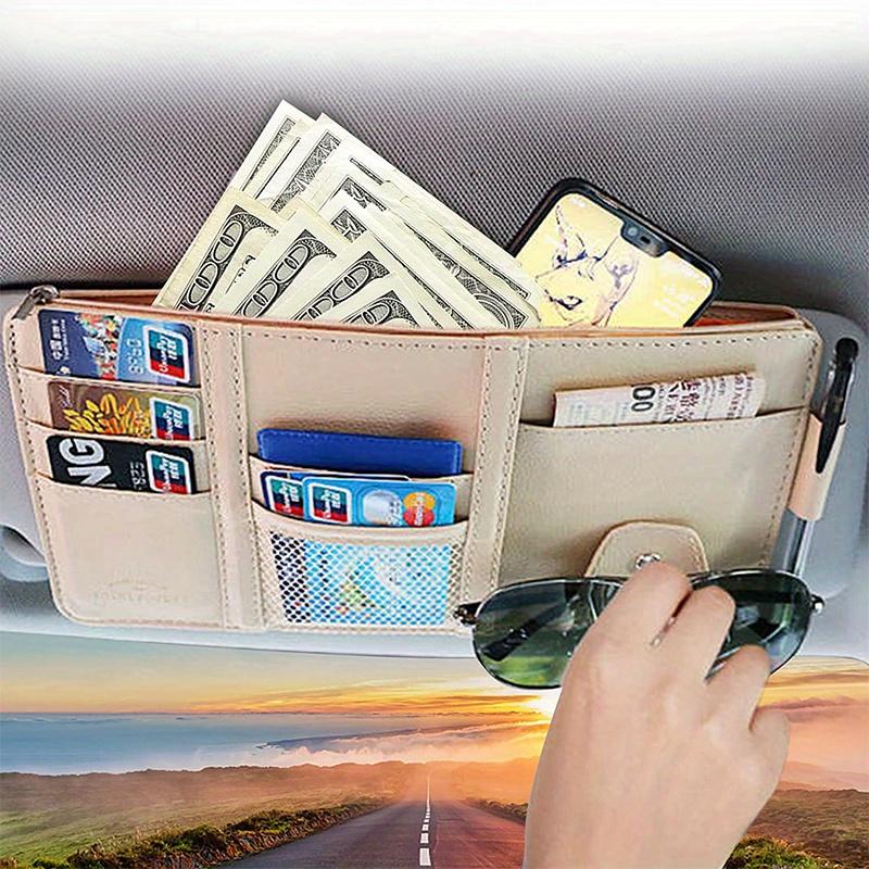 1 piece of car sun visor organizer, sun mirror holder, car interior accessories, pocket organizer, storage bag