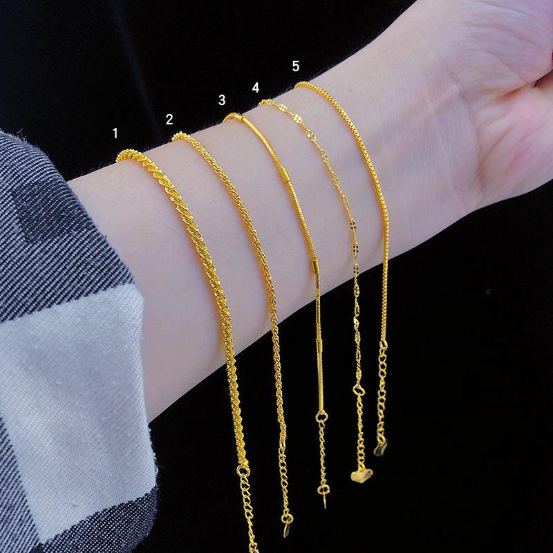 Vietnam Sand Gold Bracelet for Girls: Thin, Lightweight, Luxurious, Imitation 999 Gold, Colorfast Jewelry
