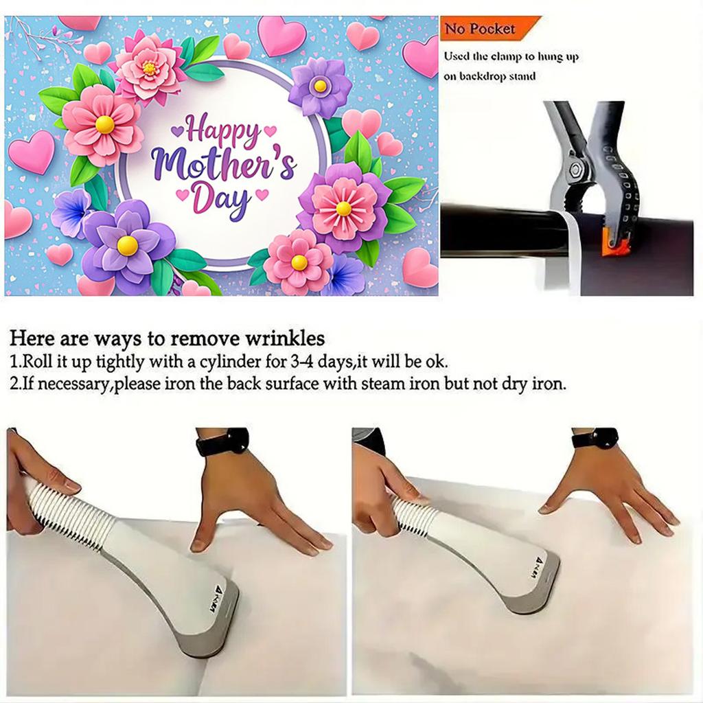 Photography Backdrop Love Rose Floral Mother's Day Anniversary Birthday Home Party Photo Background Prop