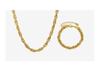 Italian Woven Chain Hip-Hop Style Necklace & Bracelet Set - Women's Handmade Titanium Steel Jewelry