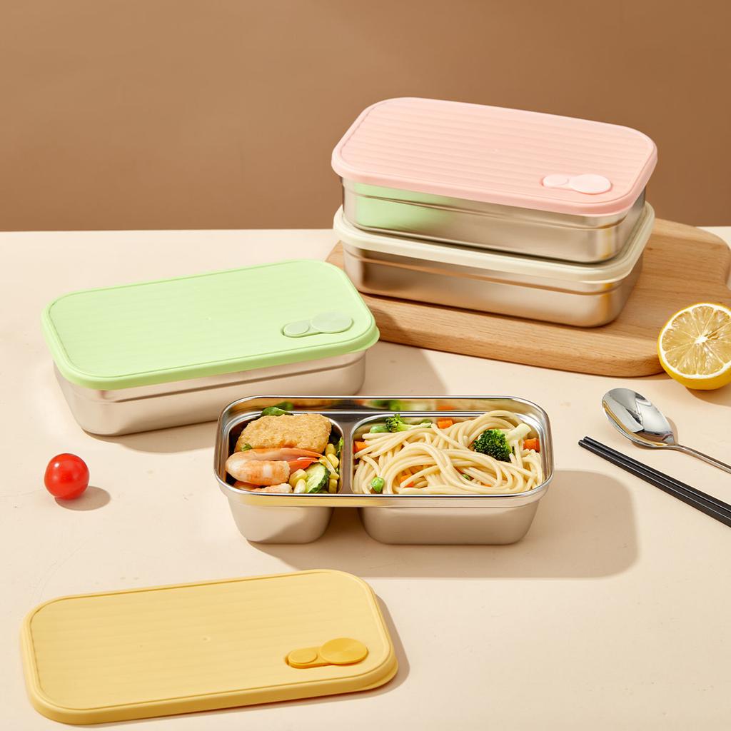 Large Capacity Sealed Bento Lunch Box Microwave Safe 304 Stainless Steel Fruit Salad Food Container For Students Adults