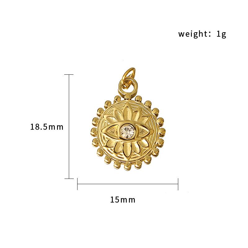 Sun And Moon Round Pendant Necklace 18K Pendant Series Ring Gold Color Preservation Independent Station Necklace Accessories