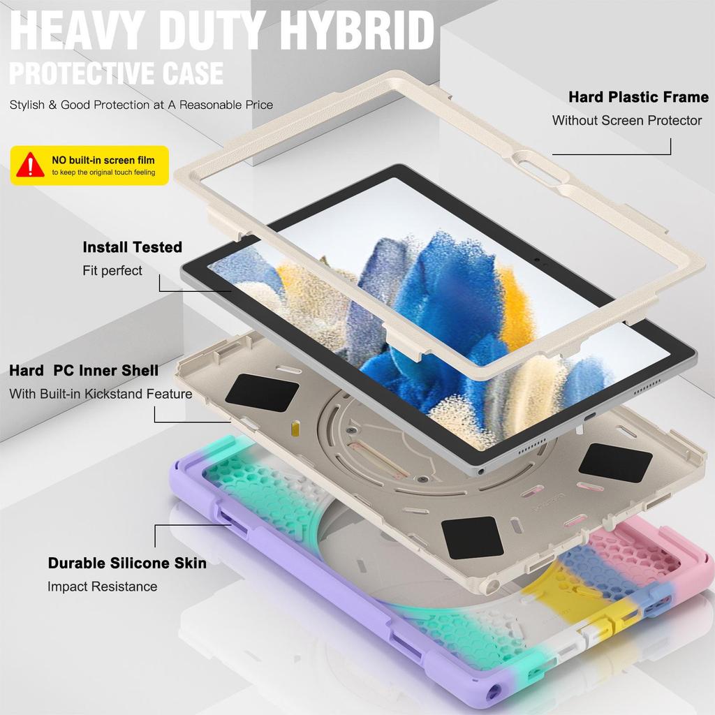 Nárazuvzdorné ochranné pouzdro pro Samsung Galaxy Tab A8 10,5 palce (X200/X205) - Design barevných bloků