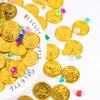 50-100 Stück Plastik Goldmünzen Vergrabener Schatz Piraten Edelsteine Schmuck Spielset Aktivitätsspiel für Piraten Themen Halloween Party Dekoration