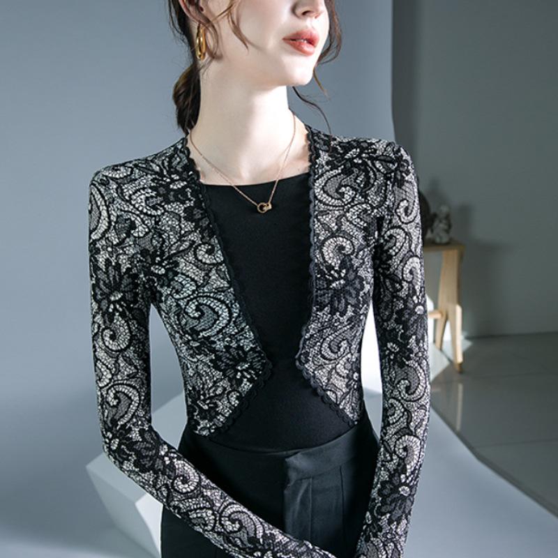 Lace Patchwork Tops: New Autumn/Winter Styles & Trendy Base Shirts