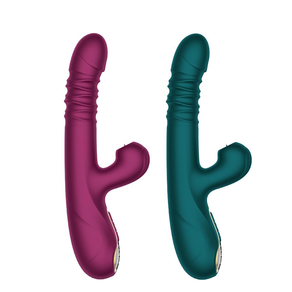 Women Retractable Vibrator Dildo Fast Piston Heating Sucking Tongue Licking G-spot Nipple Vagina Masturbator Sex Toys for Couple
