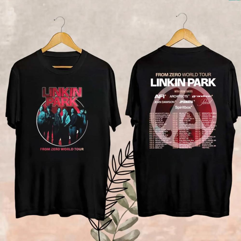 Li-nk Park From Zero World Tour Casual Retro Brand Retro T-Shirt Cotton T-Shirt Unisex Summer Short Sleeve Fashion Top