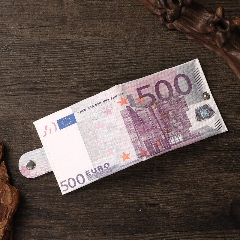 Chic Money Clips Men Women Currency Notes Pattern Pound Dollar Euro Purse Wallets Unisex Fashion Wallet Snap Cash Holder