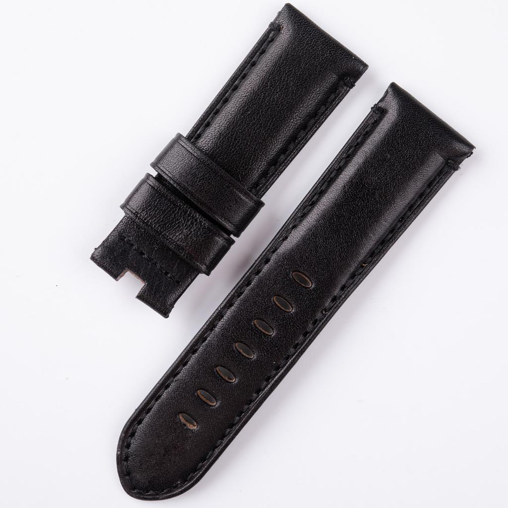 Soft 24mm Italy First Layer Genuine Leather Watchband For Panerai Strap For PAM441/111 With Butterfly Buckle Bracelet Parts