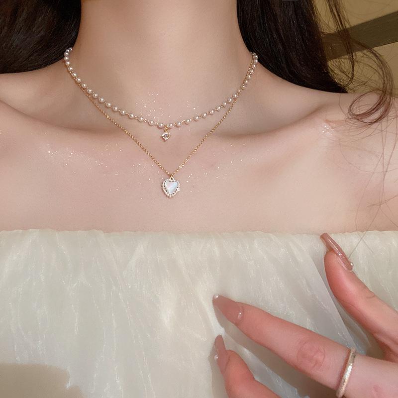 Freshwater Pearl Necklace Simple and Small Versatile Collarbone Chain Ins Style Necklace Decoration for Women