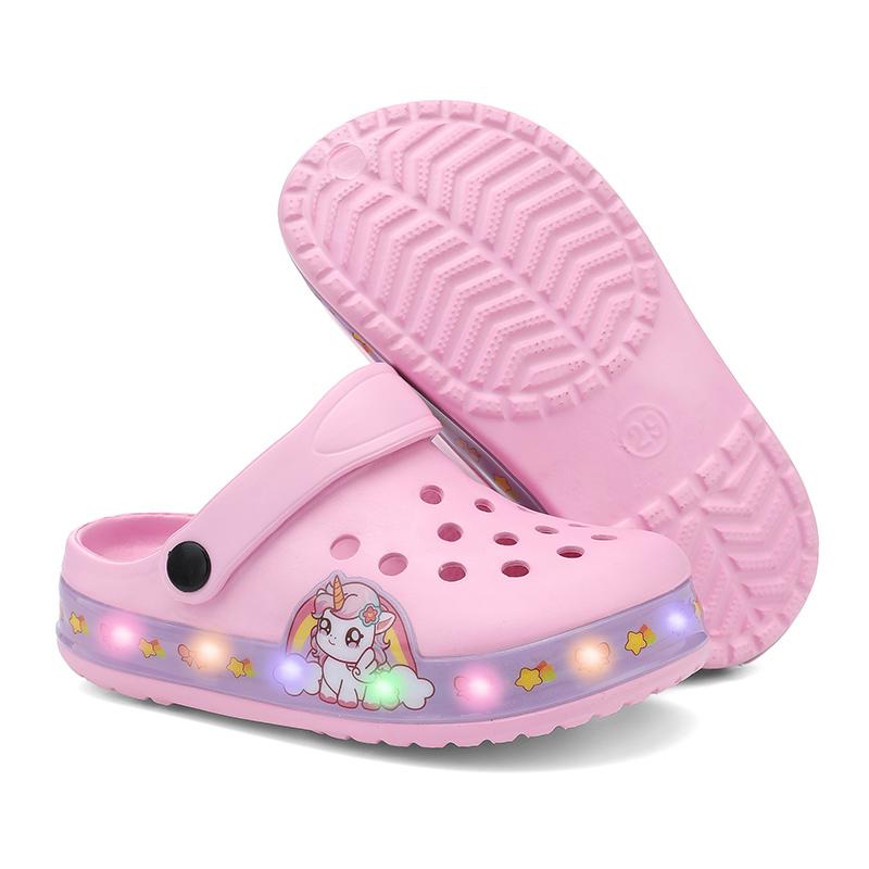 Sandali Leggeri per Bambina Stampa Cartoni Animati Rosa Scarpe Estive da Spiaggia per Bambini Design Classico Antiscivolo da Esterno Zoccoli Casual per Bambini