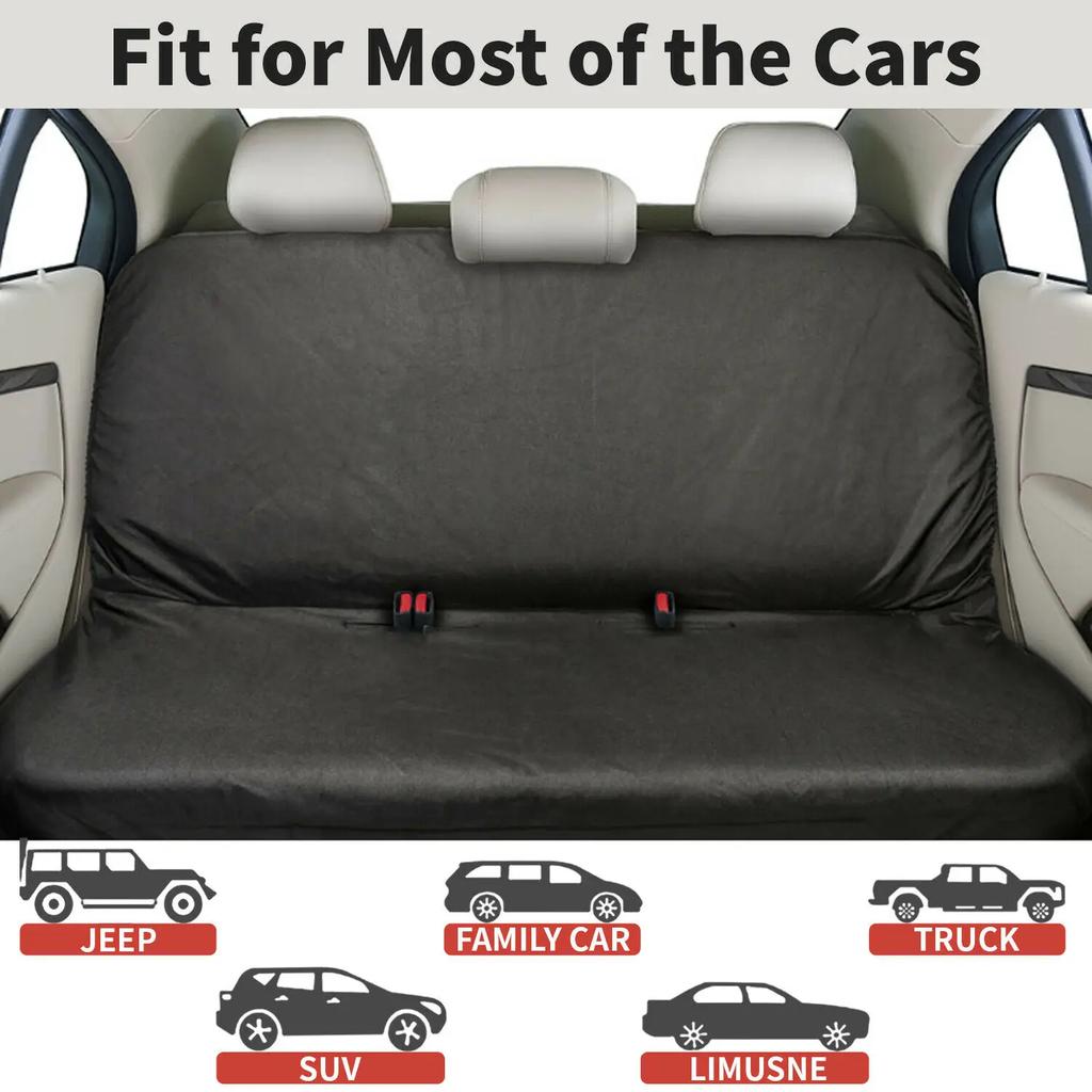 Waterproof Car Rear Back Seat Cover Black Pet Dog Protector Universal