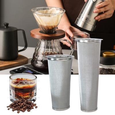 Filtro per caffè freddo per tazza a bocca larga da 32/64 OZ, filtro in acciaio inossidabile con anello di tenuta per bevande ghiacciate, infusore per tè e macchina per caffè freddo