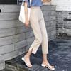 Korean Style Summer Women Suit Pants High Waist Pants with Slit Elegant Ladies Girls Casual Pants Capri
