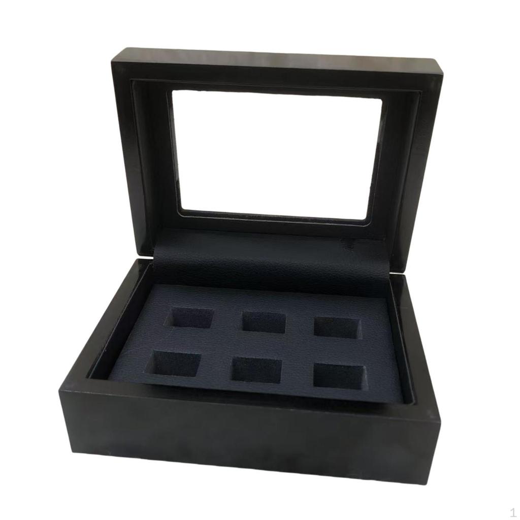 Box with Presentation Stand, Holder, Jewelry Organizer, Wooden Surface Smooth PU Coating,