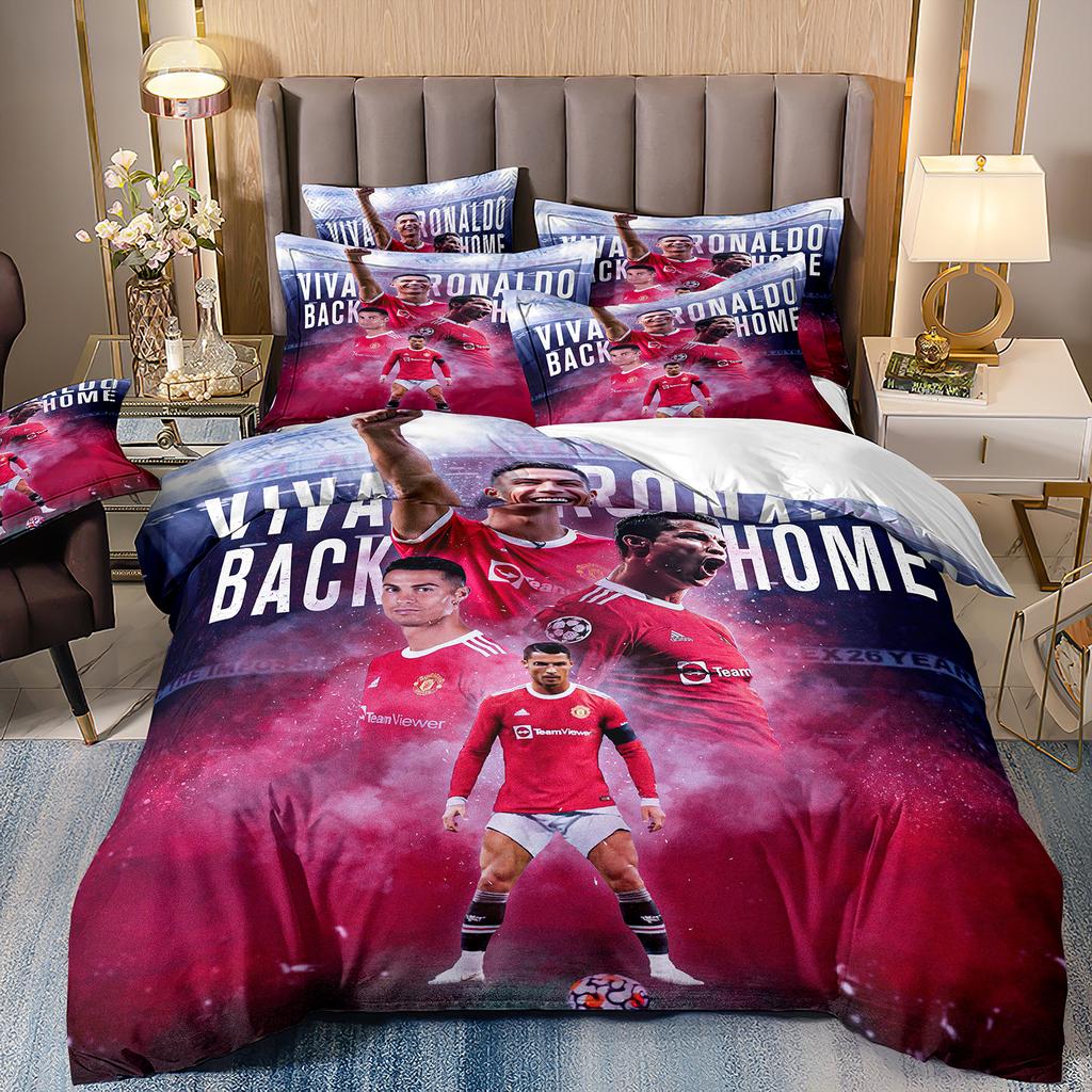 Bettbezug Luxuriös Fußballstar Cri-stiano Ronaldo Druck Bettwäsche Set Bettbezug Bett Jugend Kinder Mädchen Jungen Geburtstagsgeschenk