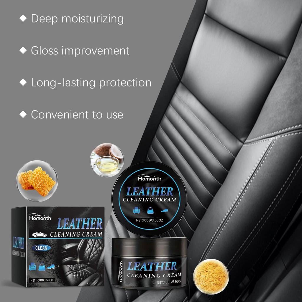 100g  Car Leather Care Paste Car Interior Leather Care Stain Removal Renovation Cleaning Paste