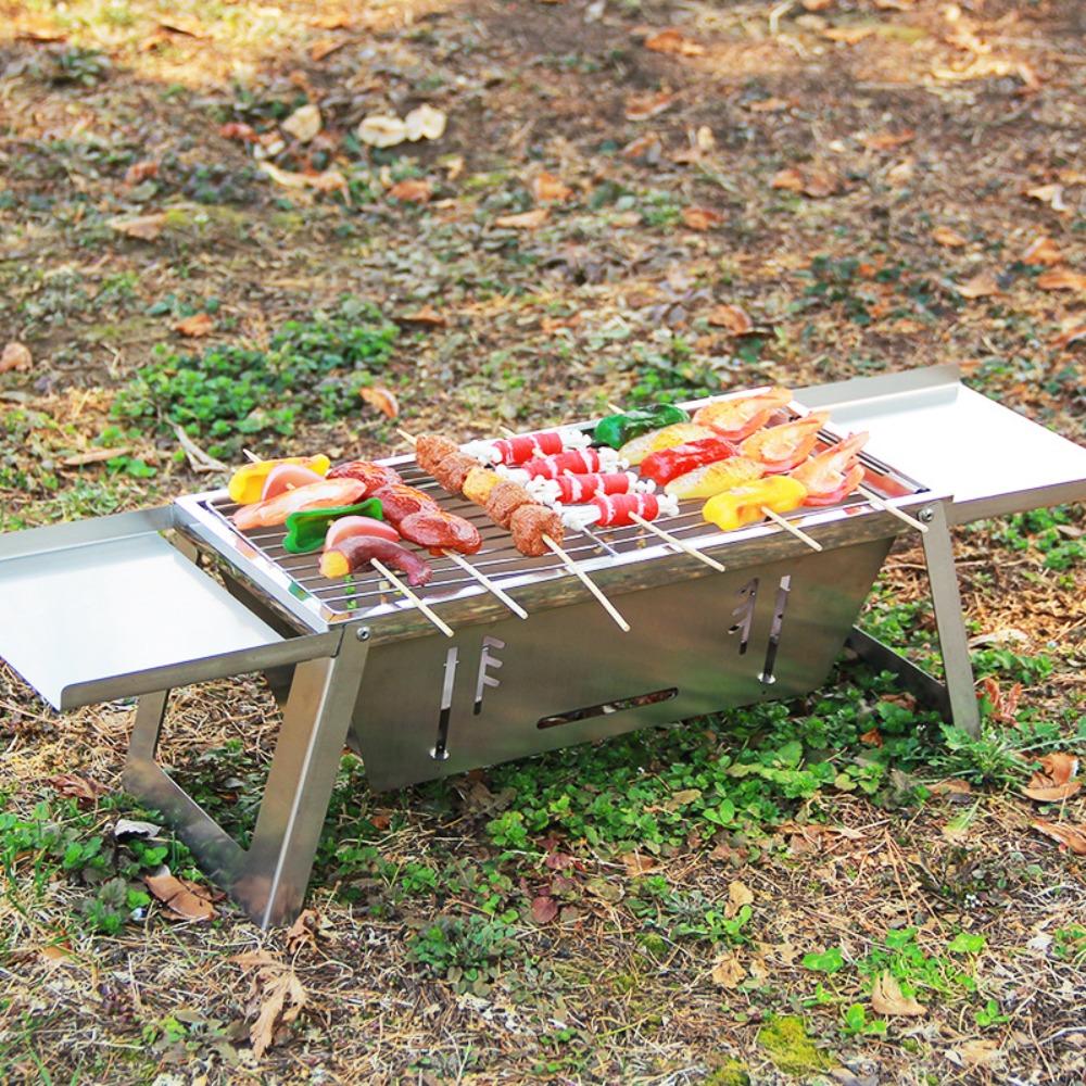 Adjustable Heat Setting Barbecue Grill Stainless Steel Barbecue Shelf  Outdoor