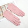 Women Autumn Winter Keep Warm Touch Screen Thin Solid Simple Gloves Cycling Drive Suede Fabric Elegant Windproof