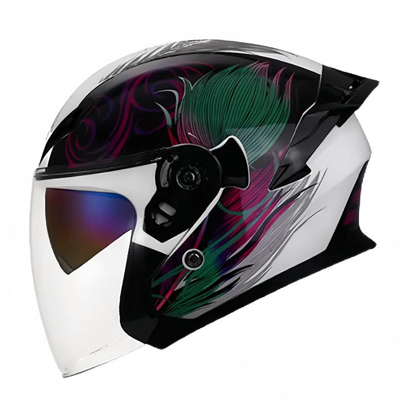 3C Certified Unisex Double Visor Motorcycle & Scooter Safety Helmet XXL (60-61 cm)