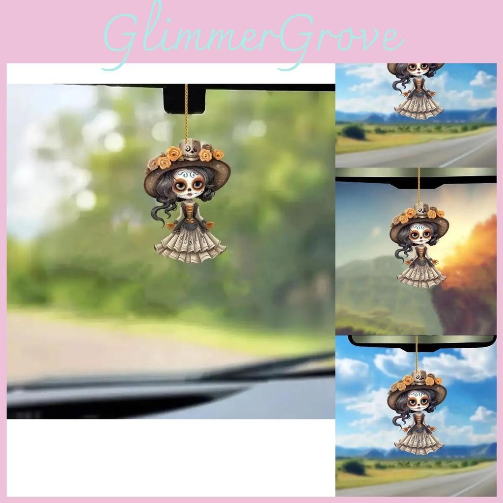 Halloween Painted Terrifying Girl Acrylic Flat Surface Pendant Decor For