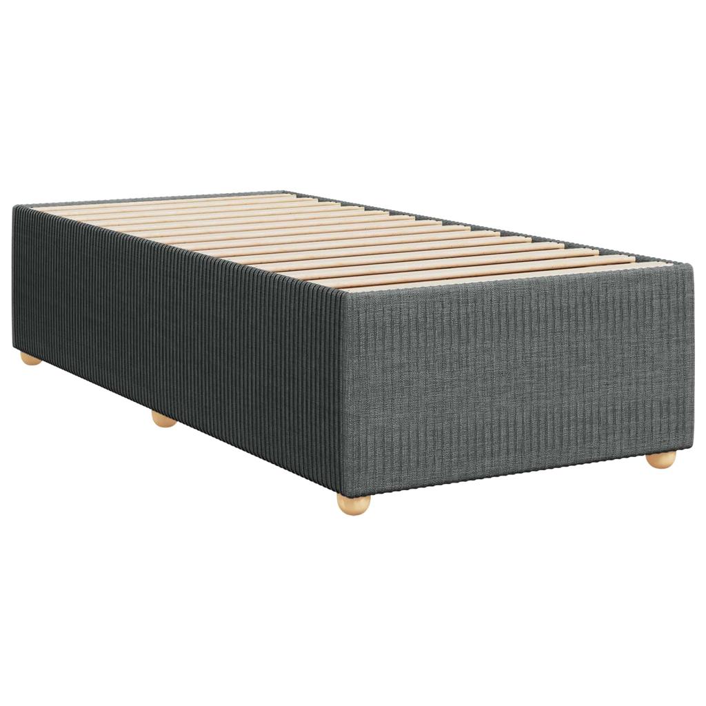 Box Spring Bed with Mattress Dark Gray 80 x 200 cm Fabric