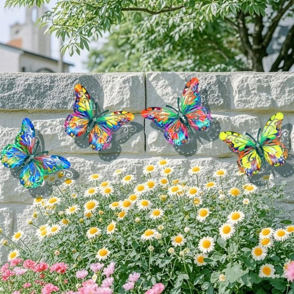 Metal Butterfly Wall Decor DIY Butterfly Decorative Post  for Garden Balcony Patio Outdoor