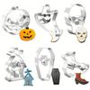 Halloween 6Pcs Cookie Cutter Mold Stainless Steel Ghost Pumpkin Skull Head Coffin Baking Molds Cupcake Chocolate Biscuit Mould