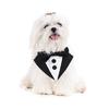 Elegant Dogs Bowtie Bandana Adjustable Pet Tuxedo Scarf for Small Middle Dogs Breathable Polyester Wedding Accessory