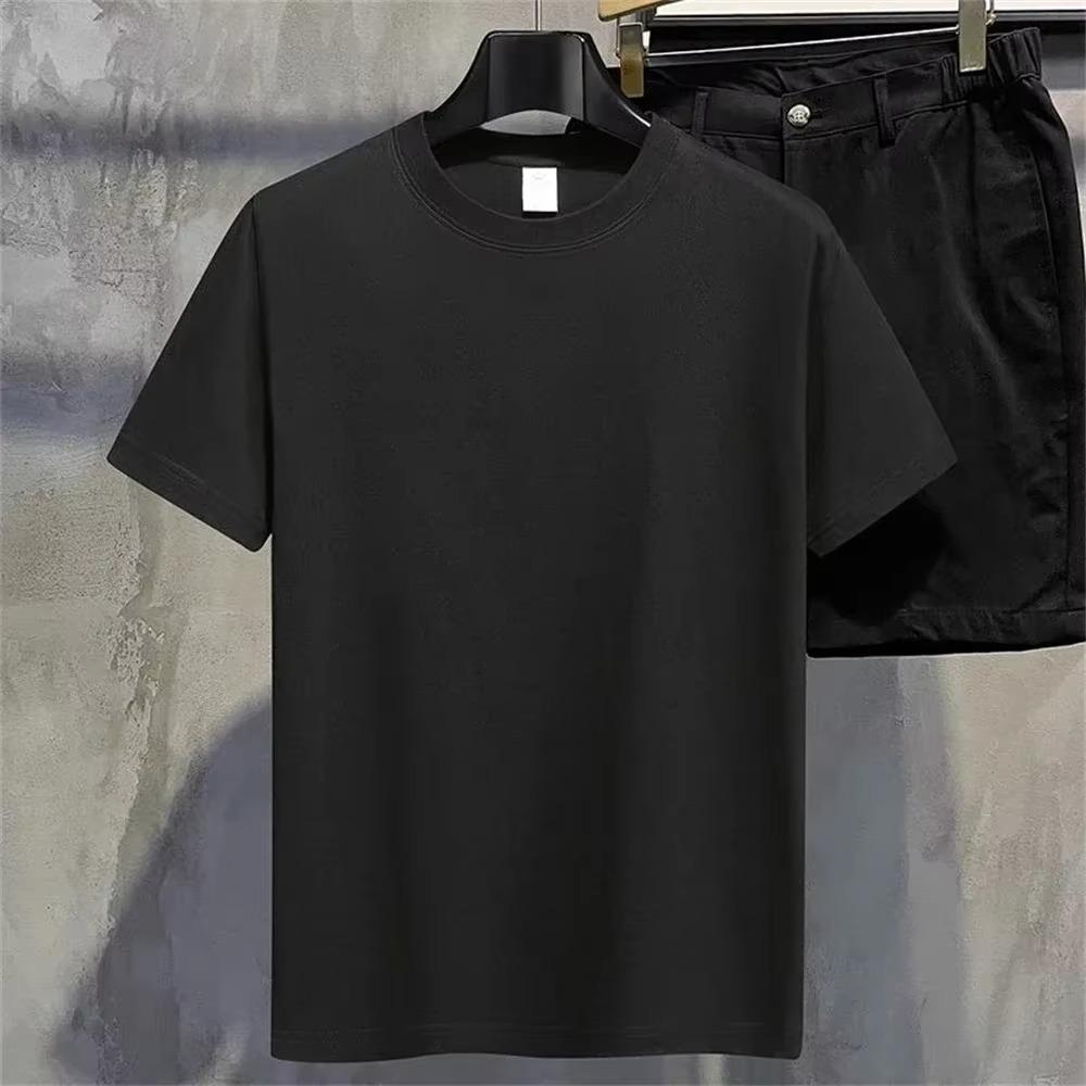 Men's Summer 100% Pure  Fashionable Casual Loose Creative Letter Printed Sports Round Neck Short Sleeved T-shirt Top