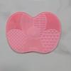 Silicone Apple-Shaped Makeup Brush Cleaning Pad with Suction Cups