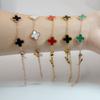 Titanium Steel 18K Four-Leaf Clover Bracelet Women Fashion Light Luxury Stainless Steel Lucky Grass Bracelet