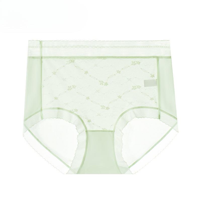 Fashionable Women's Ice Silk Underwear Comfortable Breathable Summer Thin High Waist Plus Size Women's Triangle Panties