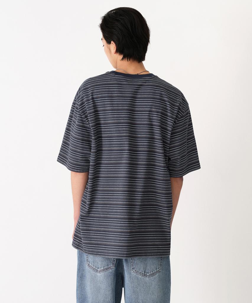 MUSINSA STANDARD Multi-Stripe Relaxed T-Shirt 4 [Navy]