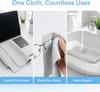 2-in-1 Microfiber Keyboard Palm Rest Dust Cover, Screen Cleaning Cloth Protector for MacBook Pro 13-16 Inch Laptops