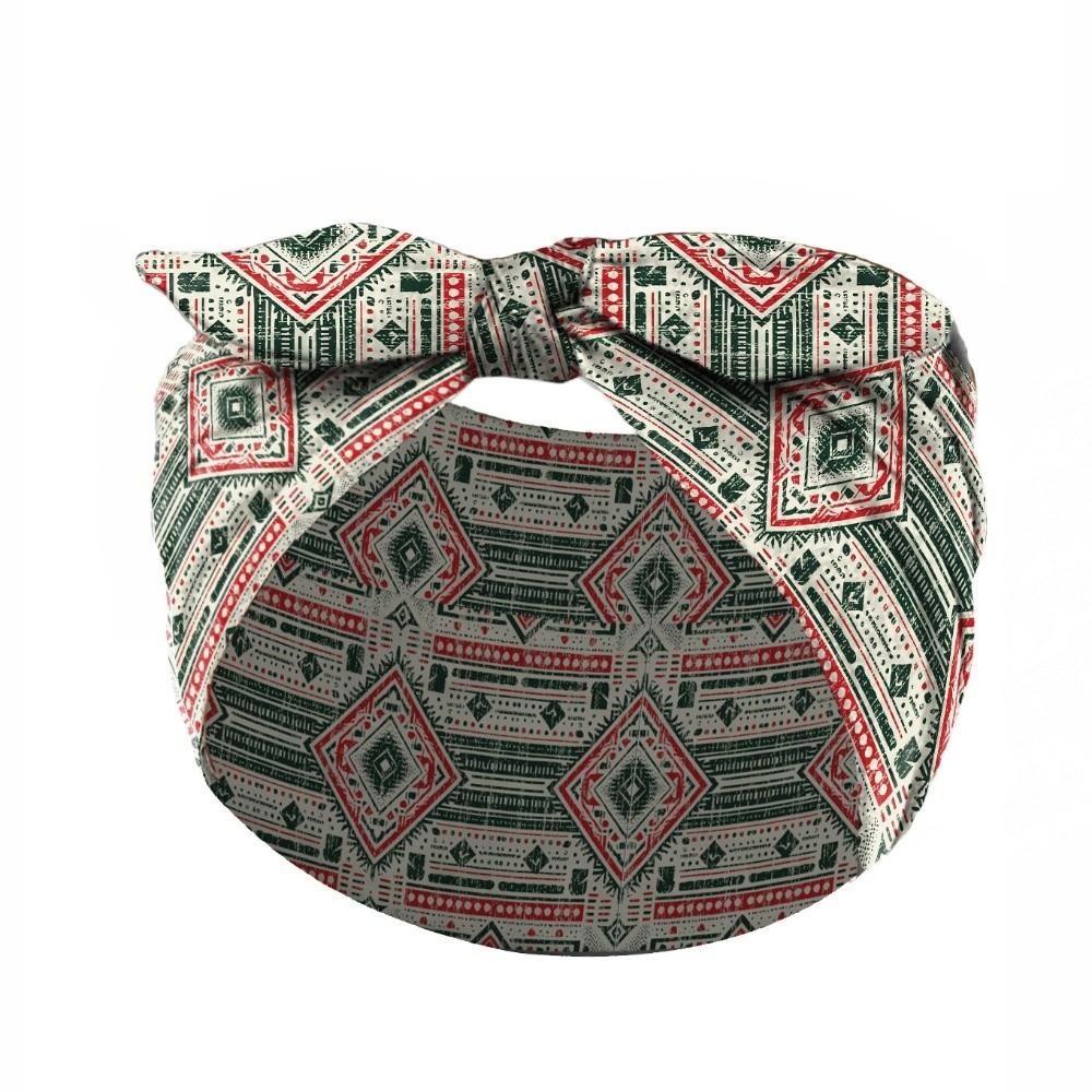 Wide Boho Print Headband Elastic Turban Headwear Casual Bohemian Hair Bands for Yoga Biker