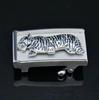 Fibbia Automatica per Cintura in Acciaio Inossidabile con Design Animale - Accessorio da Uomo Tigre Coccodrillo
