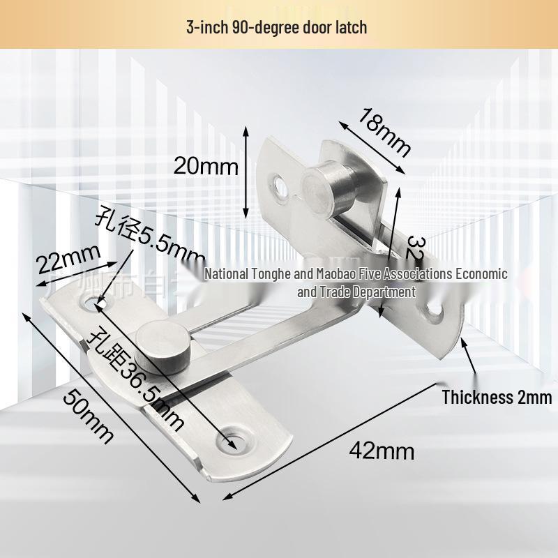 Stainless Steel Barn Door Bolt: Security Latch for Hotel Rooms - Available In Small and Large Sizes