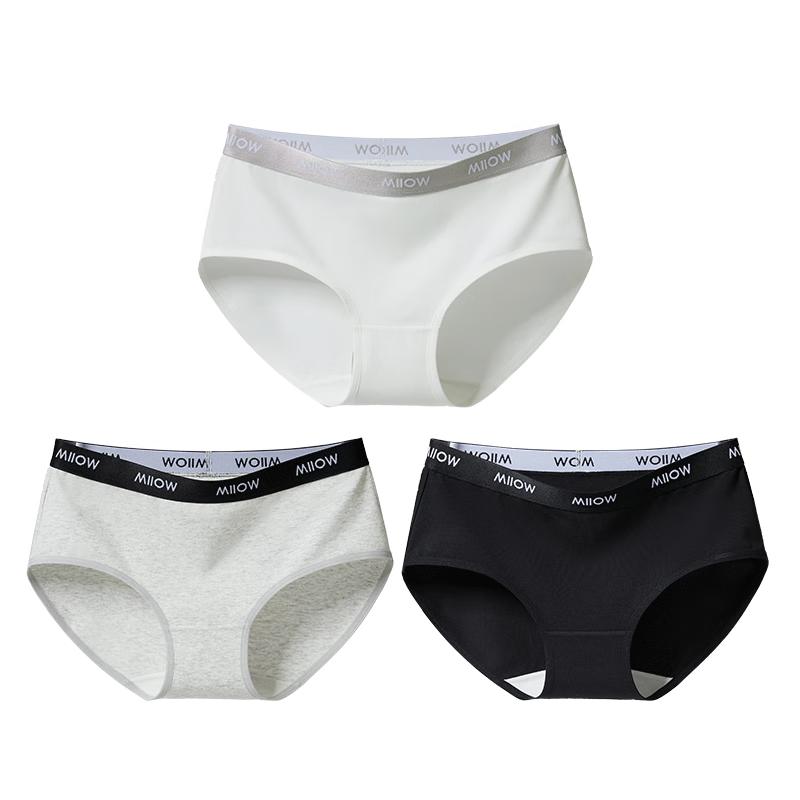 

MiiOW Women s Seamless A-Grade Baby Cotton Mid-Waist Briefs Multi-Pack L