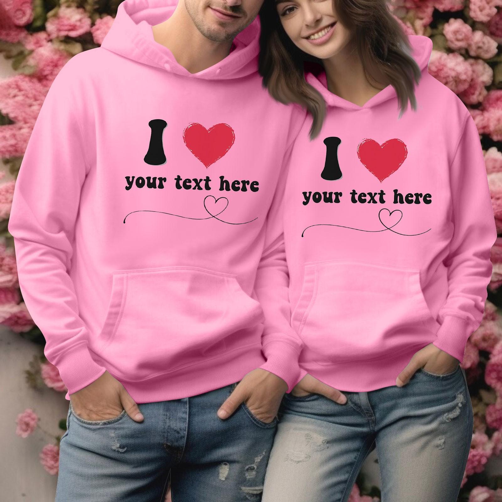 

Женский топ с круглым вырезом и длинными рукавами, пуловер с принтом ко Дню святого Валентина, парная толстовка M розовый