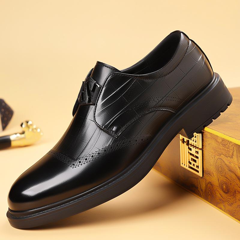 British Style Casual Groom Wedding Shoes for Men Autumn Winter Fashion New Designer Platform Cow Leather Dress Shoes Man