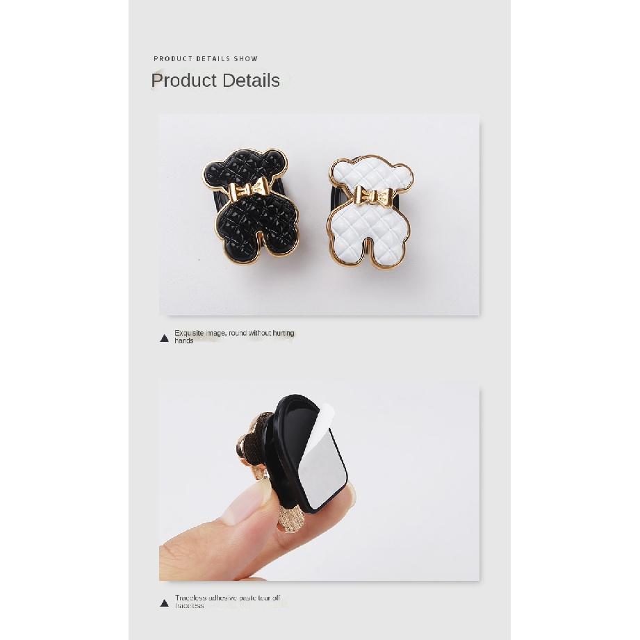 Mini Hook In The Car Center Console Seat Back Camellia, Bear, Multi-functional Storage ABS Data Cable Small Hook Auto