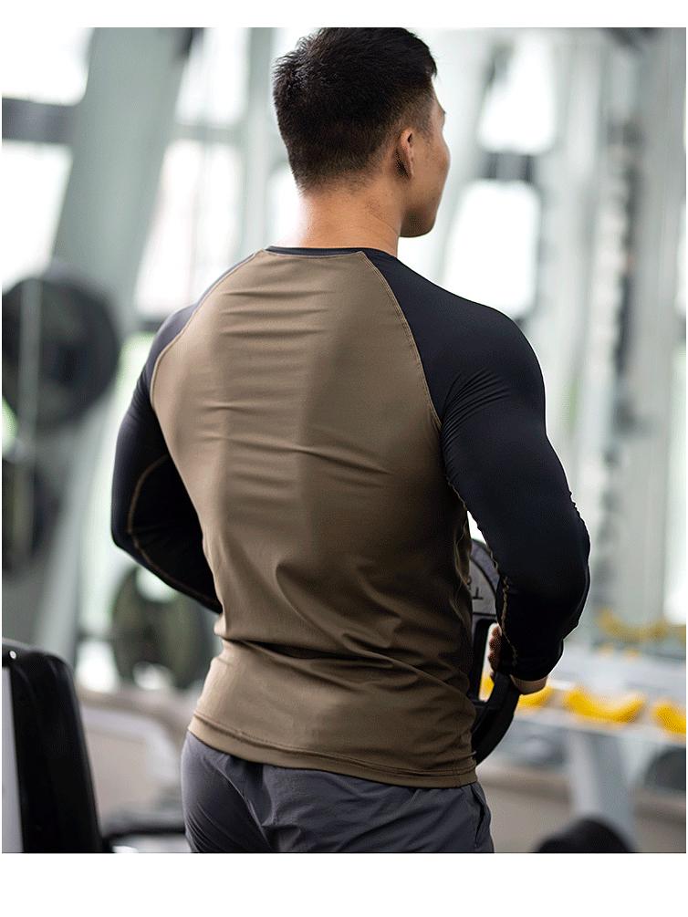 Men's Quick-Dry Long-Sleeve Fitness Tops - Elastic, Breathable, Warm Base Layer