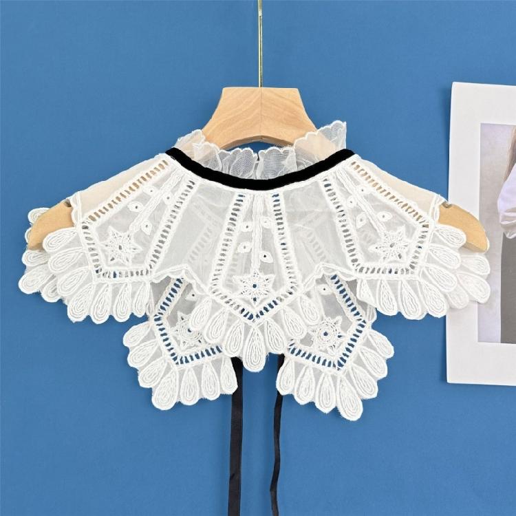 Hollow Shirt Collar Detachable Embroidery Faux Collar Female Clothes Accessories